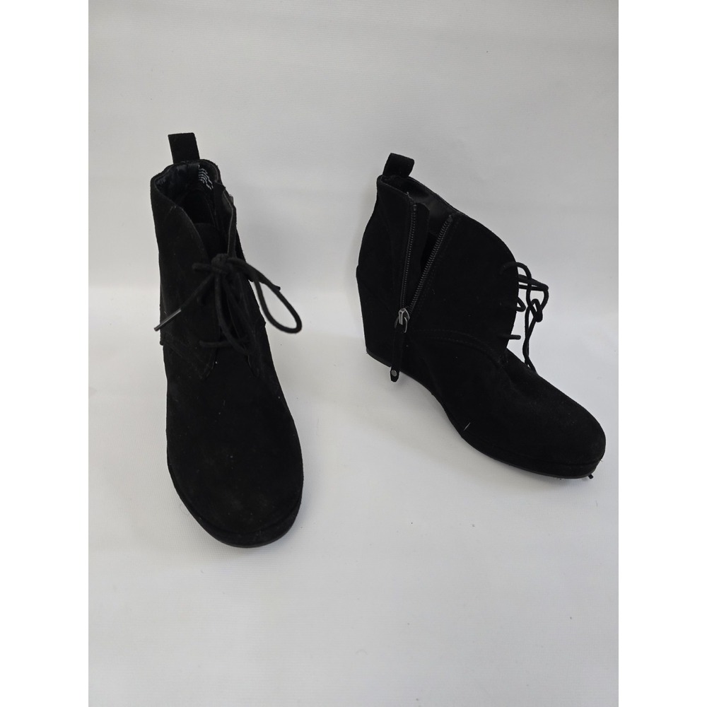 dv Black Size 7 Women's Ankle Boots Wedge 3in Heels
